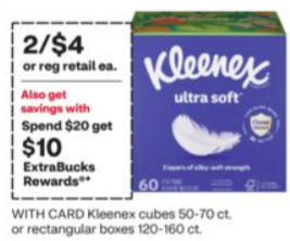 kleenex facial tissue cvs extrabucks deal